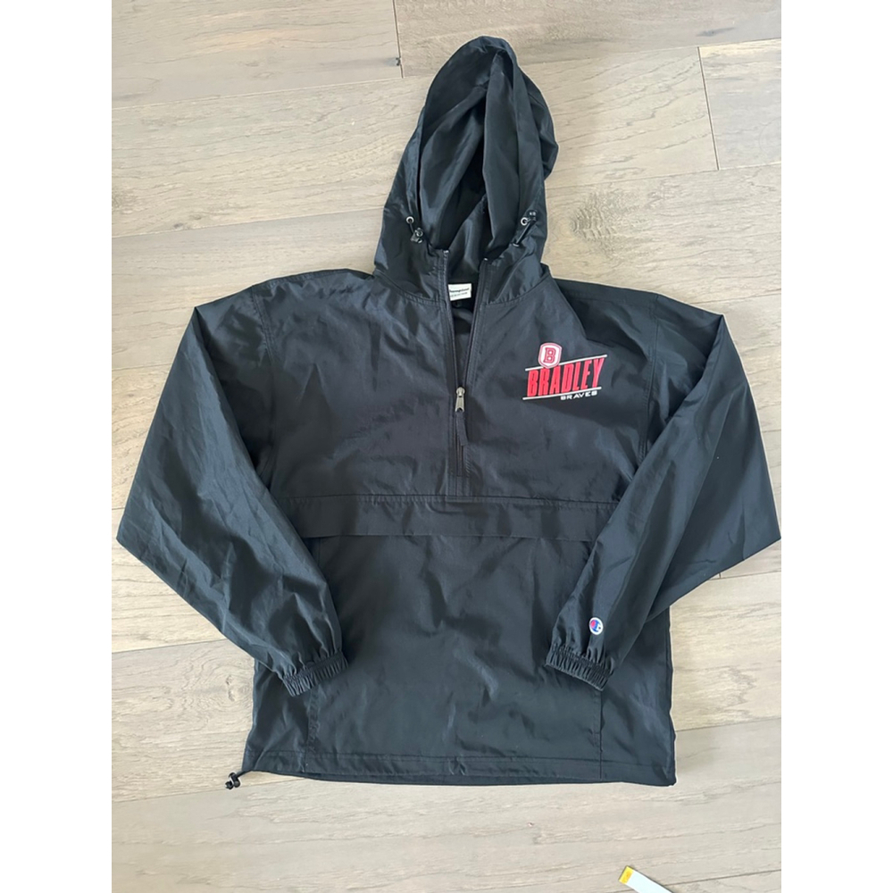 Champion Bradley University Braves Black Windbreaker Jacket Small